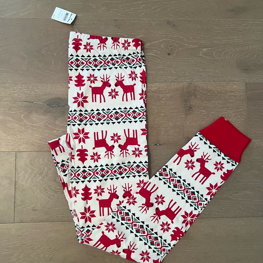 NWT Hanna Andersson Adult Holiday Dear Deer Long John Pajama Pants